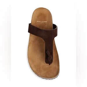 Saint Laurent Dark Brown Suede Thong Sandal! LIKE NEW! WORN ONCE.